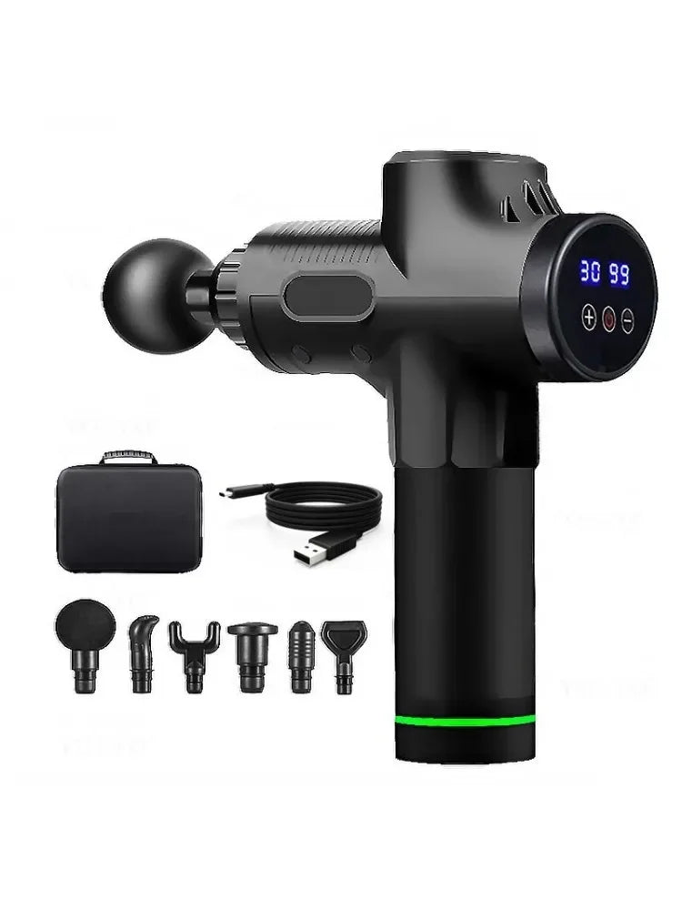 Fascial Massage Gun Electric Waist and Back Massager High-Frequency Vibration Muscle Relaxation Electric Shoulder Massage Gun