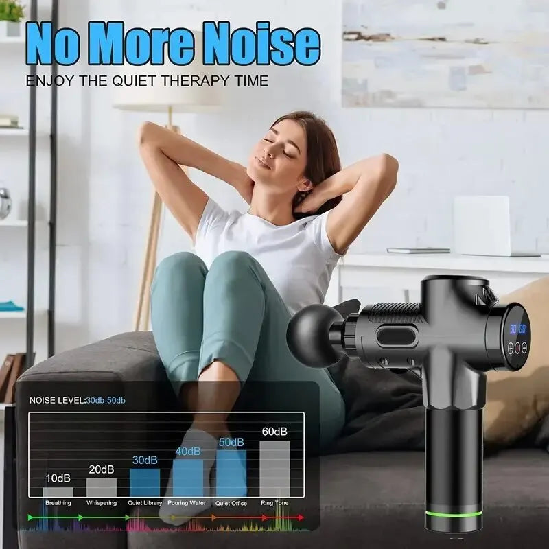Fascial Massage Gun Electric Waist and Back Massager High-Frequency Vibration Muscle Relaxation Electric Shoulder Massage Gun