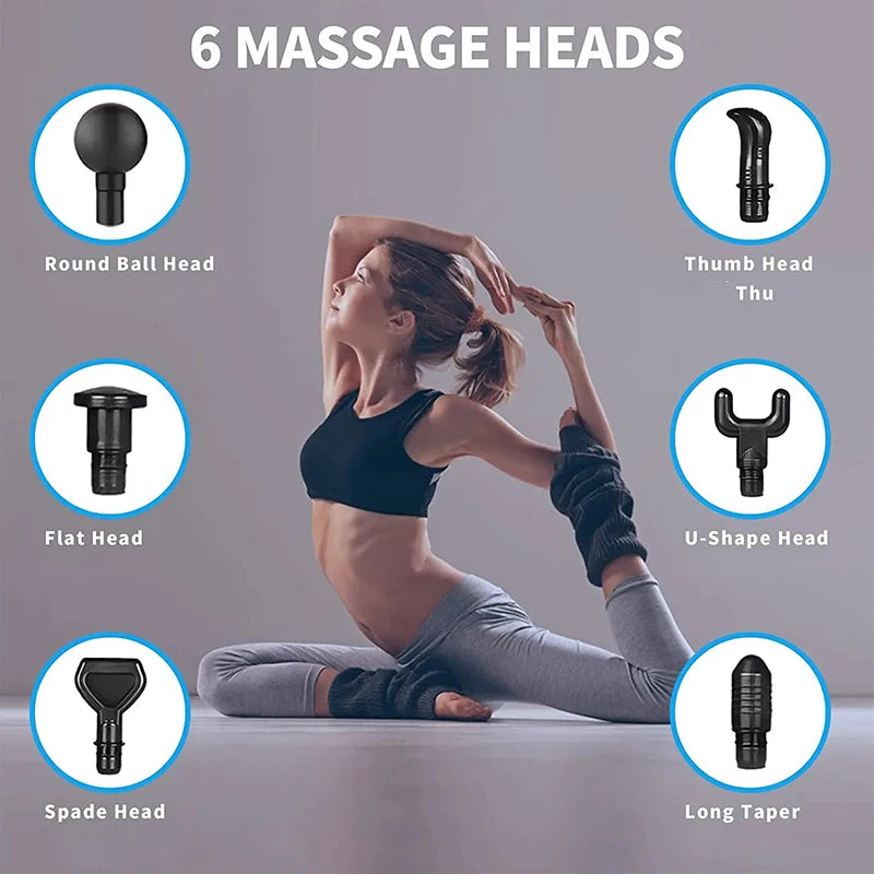 Fascial Massage Gun Electric Waist and Back Massager High-Frequency Vibration Muscle Relaxation Electric Shoulder Massage Gun